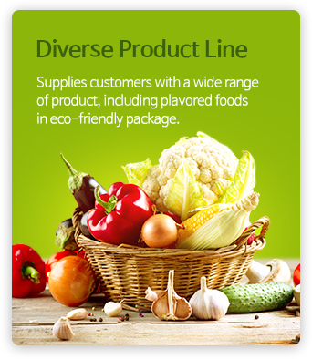 Diverse Product Line - Supplies customers with a wide range of product, including prepared foods in eco-friendly package.