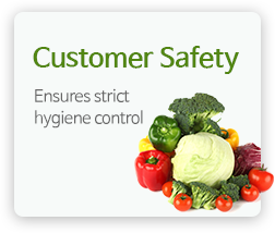 Customer Safety - Ensures strict hygiene control